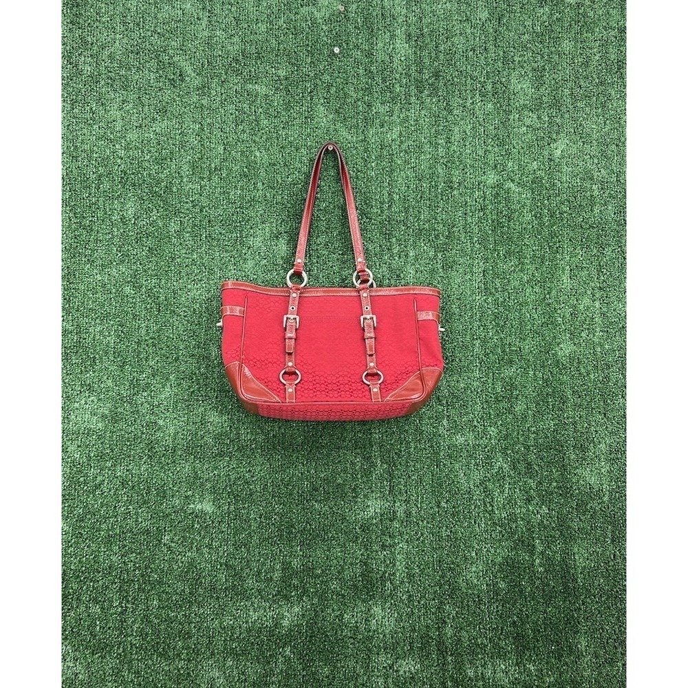 Y2K Coach Signature Gallery Tote Bag F12346 – Red Canvas Logo
